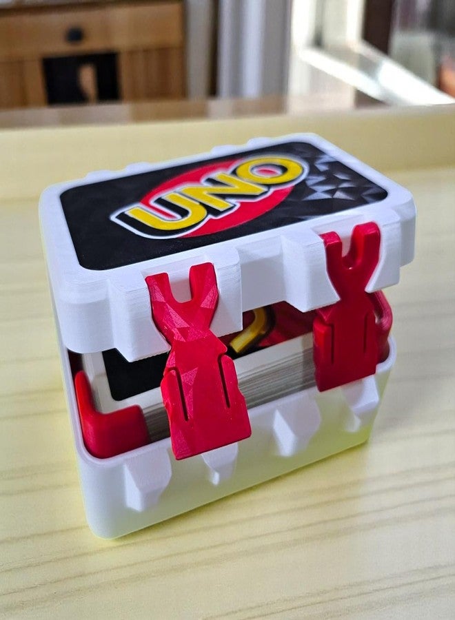 Sentosa Uno Card Game Storage Box with Snap On Locks, Inner Tray, Multicolor, Durable (Box + 1 Card Deck) - Image 2